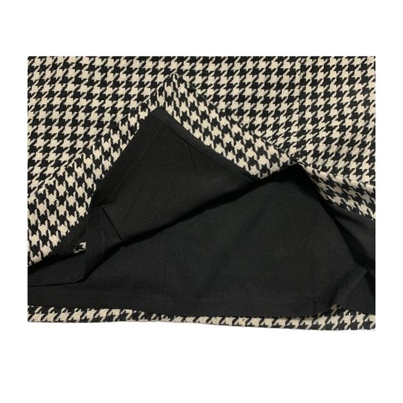 WHBM 6 Houndstooth Lined Wool Blend Skirt White House Black Market Alabama - Picture 2 of 5